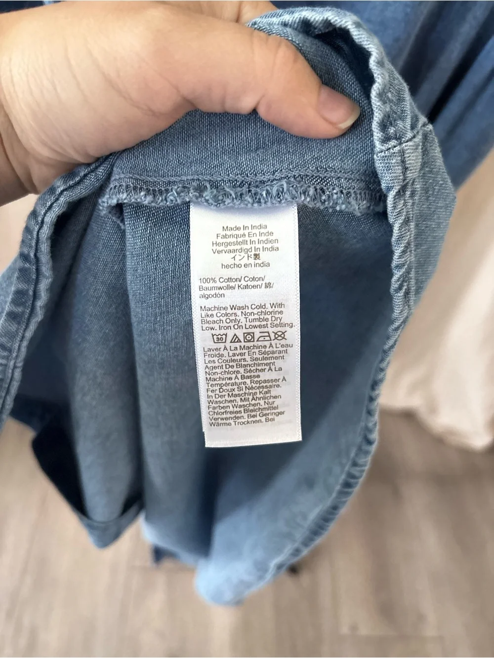 J. Crew Light Blue Chambray denim Button-Front Dress